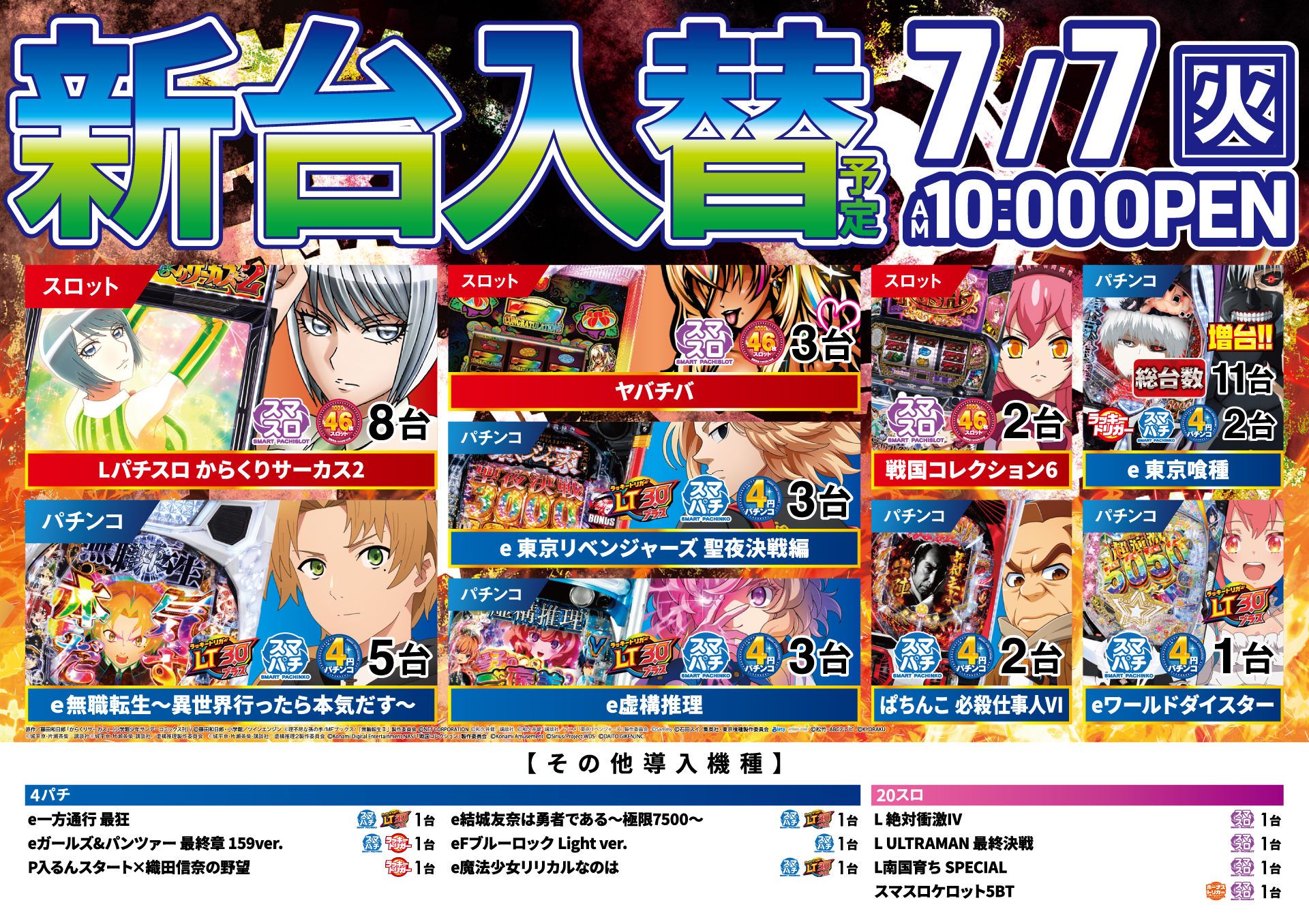 新台入替情報